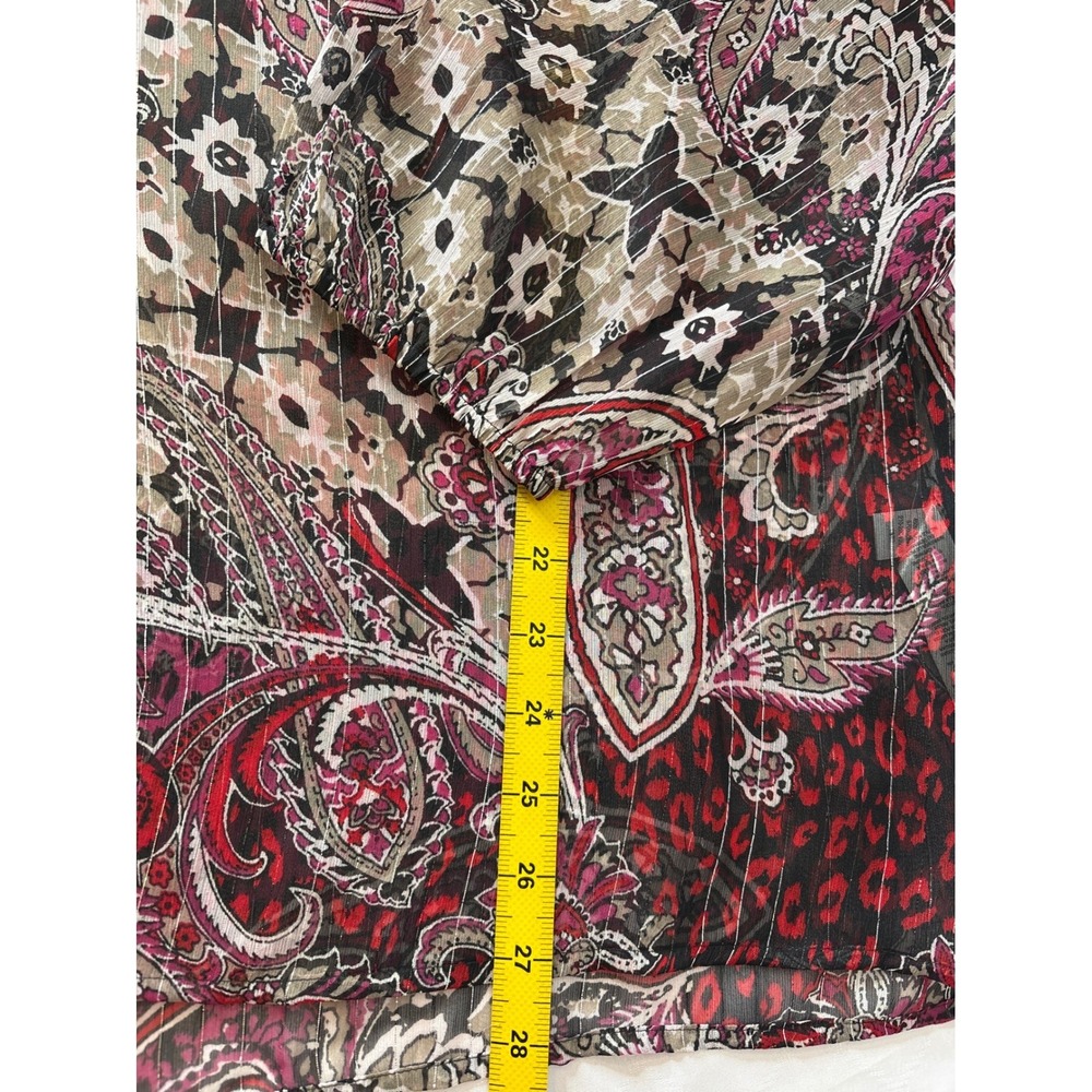 NWT CHICO'S Pink Paisley Leopard Sequin Tunic Top Sz 3/XL Metallic Maximalist - Picture 9 of 12
